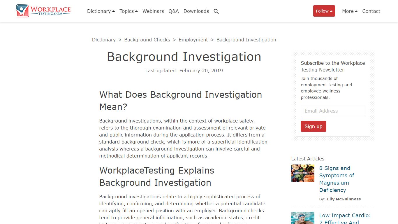 What is a Background Investigation? - Definition from WorkplaceTesting